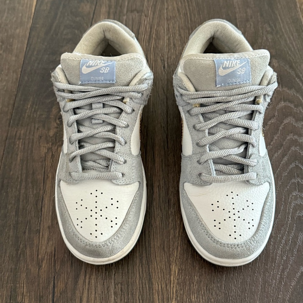 Nike SB Dunk Low SB Men’s Size 7.5 Sean Cliver Holidays Special Gray Gold Vtg - Picture 2 of 16